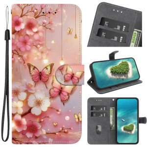 Leather Phone Case For Samsung Galaxy S22 S23 S24 S25 Ultra S21 S23 S24 FE S21 S23 S24 S25 Plus S25 Edge Wallet Lanyard Cover
