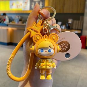 2024 New Future Child Car Keychain Womens Elegant School Bag Pendant Doll Miniature Ornament Key Chain Automobile Accessories