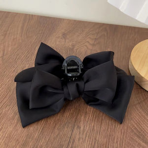 Siêu Lớn Nơ Satin Vuốt Tóc Cho Nữ Màu Trơn Kẹp Tóc Bướm Thời Trang Hàn Quốc Mũ Đợi Đầu Đa Năng Cho Bé Gái Phụ Kiện Tóc