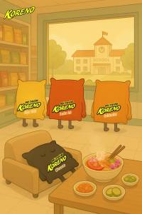 [SET 5 GÓI] - PALDO - Mì trộn Koreno hương vị Tokbokki Koreno Mì trộn Tokbokki Koreno Mì Koreno Hàn Quốc ăn liền (74g/gói)