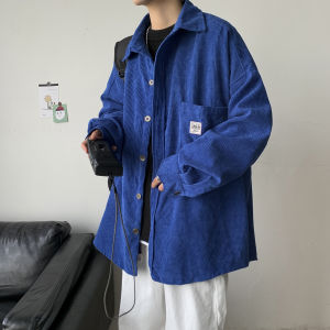 2026 New Autumn Loose Style Men Corduroy Shirts Harajuku Korean Loose Style Long Sleeve Vintage Streetwear Overshirt M-3XL