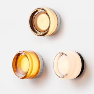 Multi-Color Round Acrylic LED Wall Lamp 10W Dimmable Color Temperature Wall Sconce for Bedroom Bedside Entrance Gallery