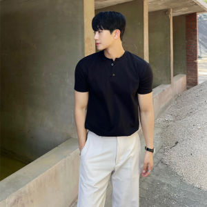 DAVID&ME | Elegant Henry Neck T-Shirt for Men