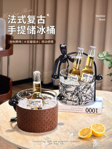 Mini Ice Bucket Glass Vintage Style for Picnic Home Use Cold Drinks Whiskey Cooling Tea Bar Ice Cube Bucket Creative Ice Bucket