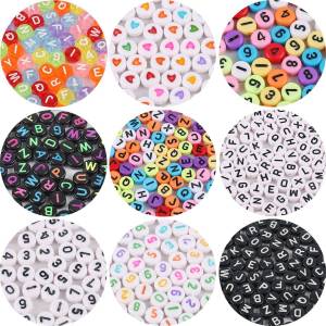 Acrylic Number Beads Handmade Accessory Materials