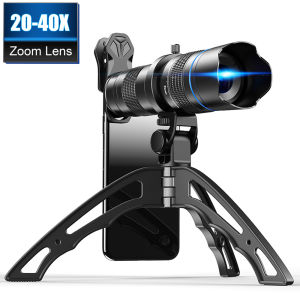 APEXEL Optional HD 20x-40x Zoom Telescope Telephoto Lens Camera Mobile Lens + Selfie Tripod for Samsung iPhone All Smartphones