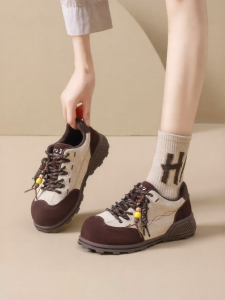 Josiny | Thick Sole Versatile Leisure Brown Lace-up Sneakers