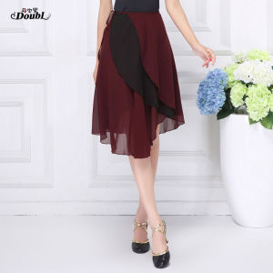 Latin Dance Skirt Long Half-length Wrap-around Belted Ballet Dress Versatile Four-season Tulle Skirt Practice Womens Wear