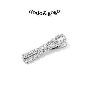 DODOGOGO Butterfly Knot Zircon Hair Clip Womens French Vintage Luxury Side Bangs Clip 2025 New Style Alloy Embedded Artificial Gem