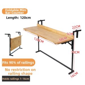 TMCG | Balcony Folding Bar Table for Guardrail