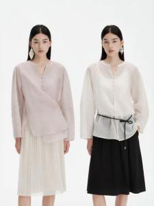 Eastern Light | Lightweight And Breathable Tencel Linen Blouse Two-piece Set