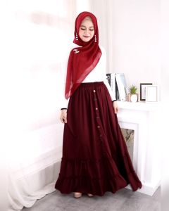 Rok panjang Kancing Rok cabang Kerutan Rok mayung/Payung Rok muslim Plisket Terbaru Terlaris Termurah Bawahan cewek Rok kerutan Susun