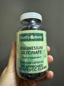 Healthy Options Magnesium Glycinate 90 Vegan Capsules helps give good sleep