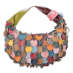 กระเป๋าถือหนังแท้ลายกษัตริย์อัจฉริยะกระเป๋าสะพายข้างลายดอกไม้เย็บสีความจุขนาดใหญ่กระเป๋าวินเทจกระเป๋าเงินสำหรับผู้หญิง3110