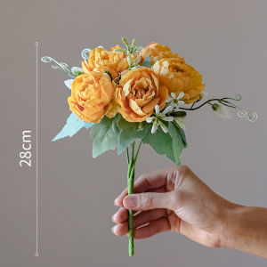 Simple Modern Artificial Roses Flowers Table Decorations Luxury Minimalist Dried Flower Bouquet High End Dining Table Artifacts