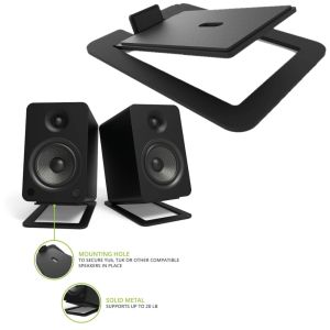 Desktop Speaker Stands for Small Speakers Tilted Tabletop Steel Computer Speaker Stand (1pc)