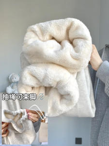 Womens Thickened Fleece Lined Lamb Velvet Sport Pants High Waist Straight Leg Casual Trousers American Lazy Sweatpants