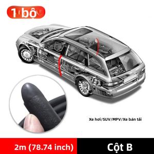 SEAMETAL 2m Cao Su Đen Dải Dán Mép Cửa Ô Tô Chống Nước Cách Âm B-Pillar Weatherstrip Chất Bịt Kín Tự Động Đa Năng Cho Tất Cả Các Loại Xe