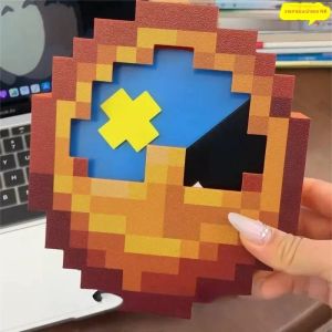 นาฬิกาโมเสก 24/12 ชั่วโมงคุณภาพสูงพิกเซลสไตล์แมค ชาวบ้านที่รำคาญเกมนาฬิกาซัน-มูนสวิงเบิลนาฬิกาตกแต่งโต๊ะติดผนัง