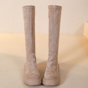 Korean Style over Knee High Boots Women Thick Bottom High Tube Boots Autumn Winter New Slim Elastic Boots Fashionable Boots