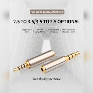 Jack 3.5 MM to 2.5 MM Audio Adapter 2.5MM Male to 3.5MM Female Plug Connector for Aux Speaker Cable Headphones Micphone Jack 3.5