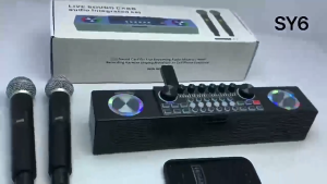 Advance AS-210 Live Bluetooth Sound Card with wireless two microphone with external speaker Soundcard all-in-one Garansi resmi 1 tahun