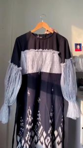 Gamis Couple Tenun Kondangan Rahayu Black Dress Terbaru ANSTORE14 - Set Pakaian Couple Tenun