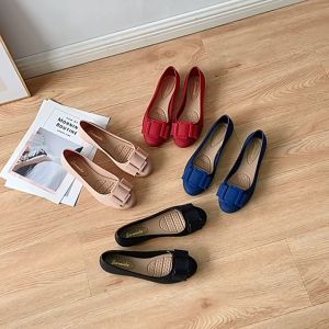 Sepatu Flat Shoes Wanita Sepatu Wedges Slip On Kerja Bahan Jelly KSP72