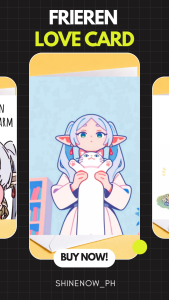 Frieren Cat Card | Frieren: Beyond Journey’s End Anime Card | Cute Elf Anime Aesthetic Cute Love Greeting Card