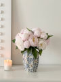 Chinese-Style Blue and White Porcelain Flower Vase. 
