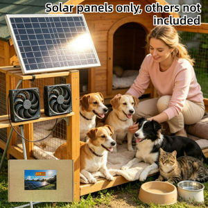 Summer Cooling Solution 10W 15W Solar Exhaust Fan Kit with Dual Fans Weather Resistant Ventilation Cooling for Greenhouse