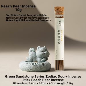 SHUANGYU | Chinese Zen Style Tea Table Decor Dog Zodiac Incense Burner Base