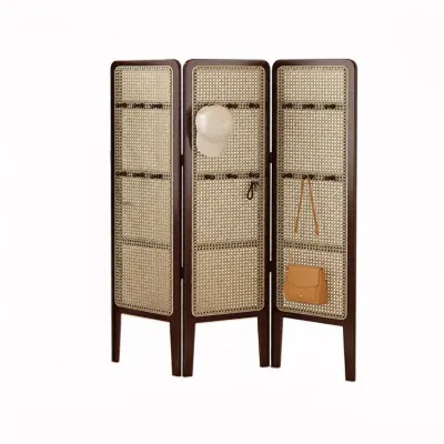 Entrance Decor Partition Screen Rattan Shelf