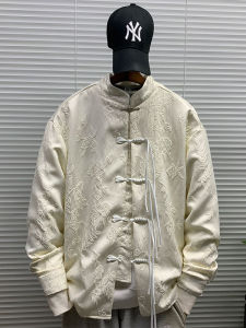 New Chinese Style Dark Pattern Button up Casual Loose Mens Shirt Autumn New Design Sensation National Trend Outerwear Coat