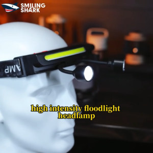 ไฟหน้าแสงไฟขาวจัด LED 2ดวงสำหรับ ปลาฉลามยิ้ม5โหมดไฟส่องสว่างประเภท C ไฟคาดหัวแบบชาร์จไฟได้กลางแจ้งกันน้ำตั้งแคมป์ TD0256