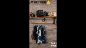 MURAH!!Rak Gantung Pakaian Lebar 20cmRak ambalan gantung pakaian/Rak Ambalan Kayu Plus gantungan