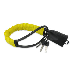 Car steering wheel locking rope locks the car and locks the steering wheel. Locking steel cable for steering wheel