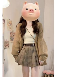 DUOMIAOTU | Cute Elegant Autumn Winter Dresses College Style Set