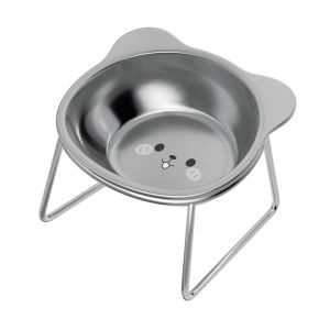 7o | Raised Neck Protection Stainless Steel Pet Bowl