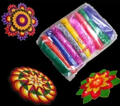 10 colour Rangoli kolam sand powder 1kg /10 colour Art sand/Deepavali decorations/colour rice/black rangoli sand