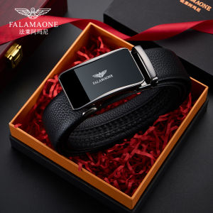 เข็มขัดหนังแท้สำหรับผู้ชาย สายรัดเอวแบบหนังวัว หัวเข็มขัดอัตโนมัติ เทรนด์ใหม่ สำหรับเยาวชน เข็มขัดหนังแท้ หัวเข็มขัดแบบอัตโนมัติ