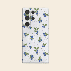 Blue Berry Tiny Print Luxury Fashion Full Lens Protective Case for Samsung Galaxy S26 S25 S24 A56 A36 Plus Ultra