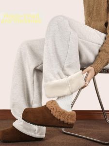Warm Fluffy Insulated Cotton Pants Mens Boys Trousers