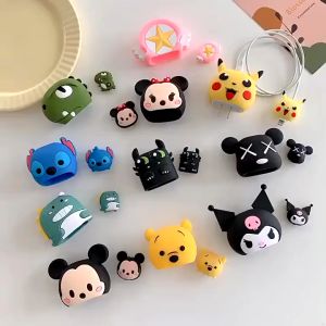 1 SET Pelindung Kabel Pelindung Batok 1 Set Kartun Pengisi Daya Penutup Pelindung Kabel Selongsong Pelindung untuk Adaptor Pengisian Cepat IP 18/20W