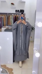 AJE ZAS - Gamis/Jubah/Syari Jumbo Set Hijab Hoodie Kode-ZIMAN Bahan Ceruti BabyDoll