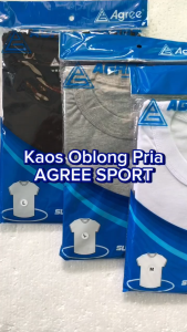 Satuan 1 Pcs Atasan Kaos Oblong Pria Dewasa Agree Sport Bahan Katun | T Shirt Laki Laki Nyaman