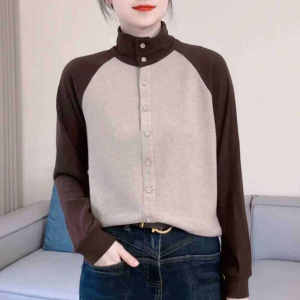 เสื้อสเวตเตอร์คอปกต่ำแขนยาวผู้หญิงฤดูใบไม้ร่วง/ฤดูหนาวเสื้อชั้นในแฟชั่นแบบใหม่ผ้าขนแกะสไตล์เกาหลีเสื้อเชิ้ตทรงหลวม