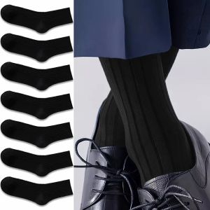 7 Pairs Business Men Suits Formal Dresses Mid Tube Socks Comfortable Breathable Sweat Absorbing All Season Universal Casual Sock