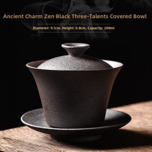 ZHIZHOU | Retro Coarse Pottery Gaiwan Tea Ware