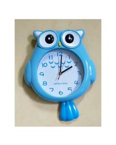 Jam Dinding Anak Karakter Owl Burung Hantu Warna Biru